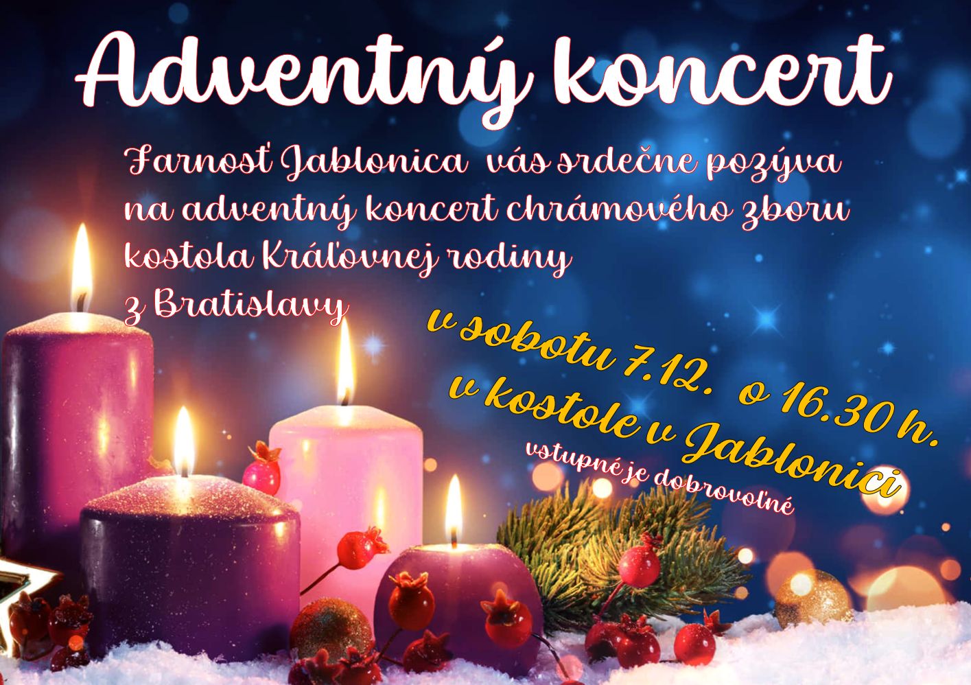 Adventný koncert plagát